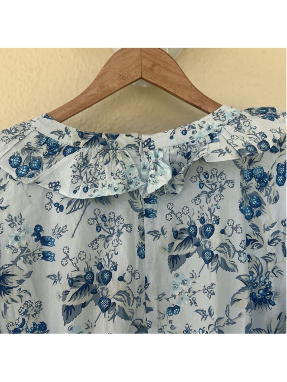 BATSHEVA X LAURA ASHLEY Welsh Tiered Floral Print Cotton Poplin Dress Size 18 - Picture 7 of 10